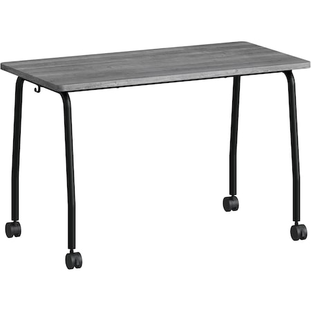 Lorell Mobile Training Table, 59" x 23.63" x 29.5", 300lb Capacity, Weathered Charcoal LLR60845